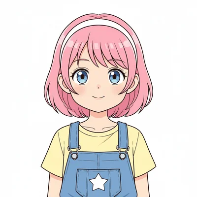 Original anime girl portrait for character generator input