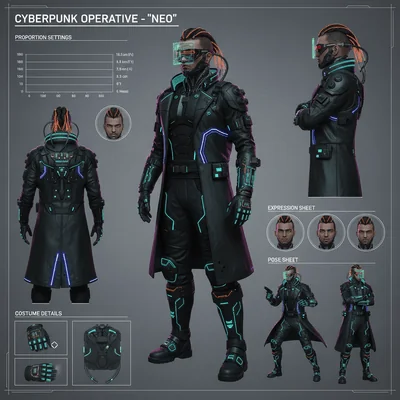 Cyberpunk portrait generator for different creator types