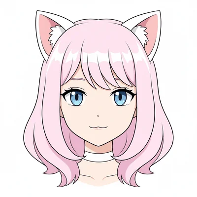 Original cat girl character portrait for AI generation